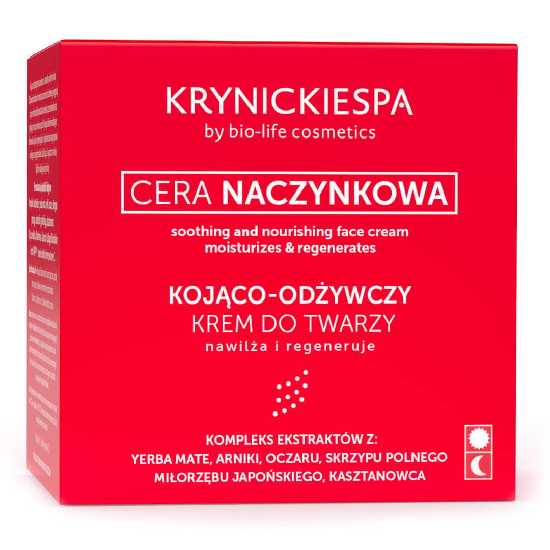 Kojąco-odżywczy krem do twarzy, cera naczynkowa KrynickieSPA