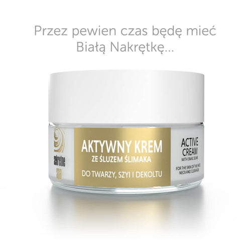 Aktywny krem ze śluzem ślimaka do twarzy, szyi i dekoltu SekretneSPA