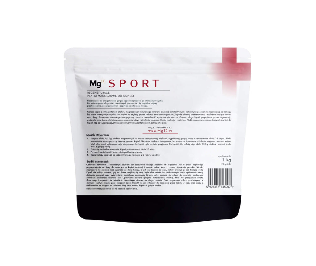 Płatki magnezowe Mg12 SPORT (naturalny chlorek magnezu) (100% biszofit)
