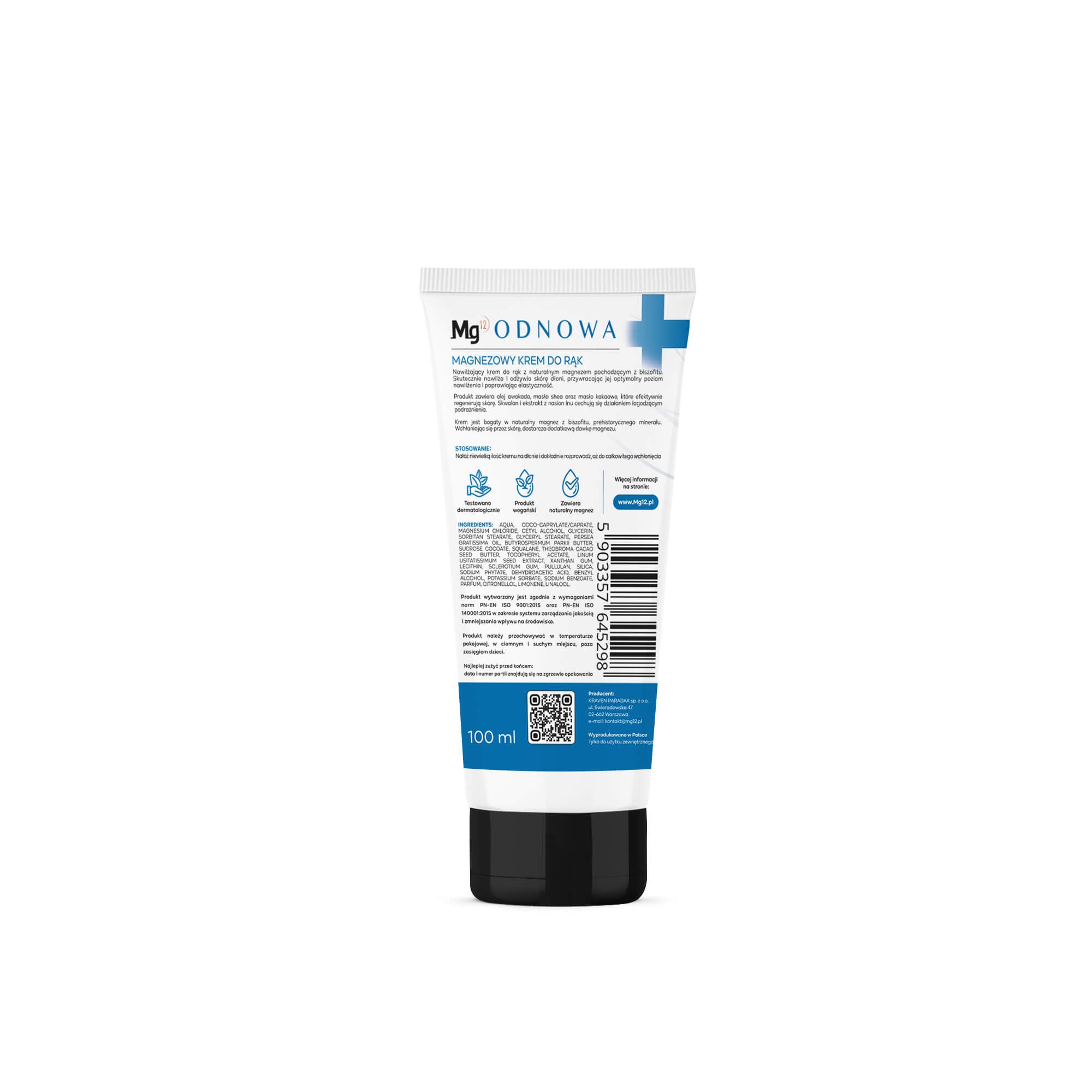 Magnezowy krem do rąk z biszofitem Mg12 ODNOWA
