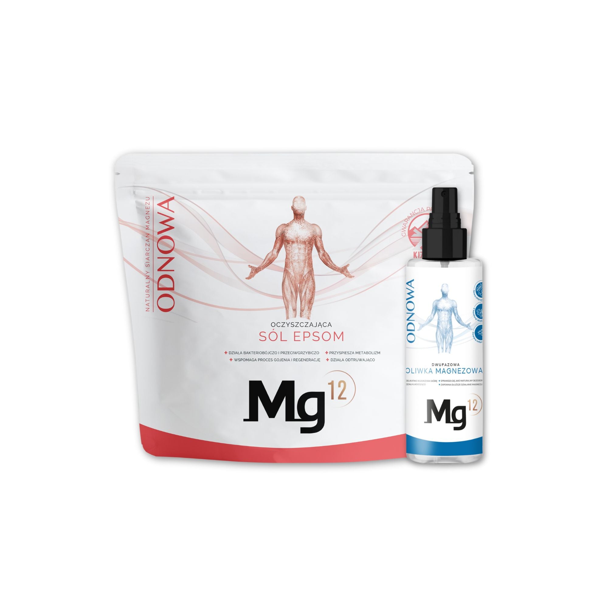 Zestaw Mg12 ODNOWA Sól Epsom + Dwufazowa oliwka magnezowa