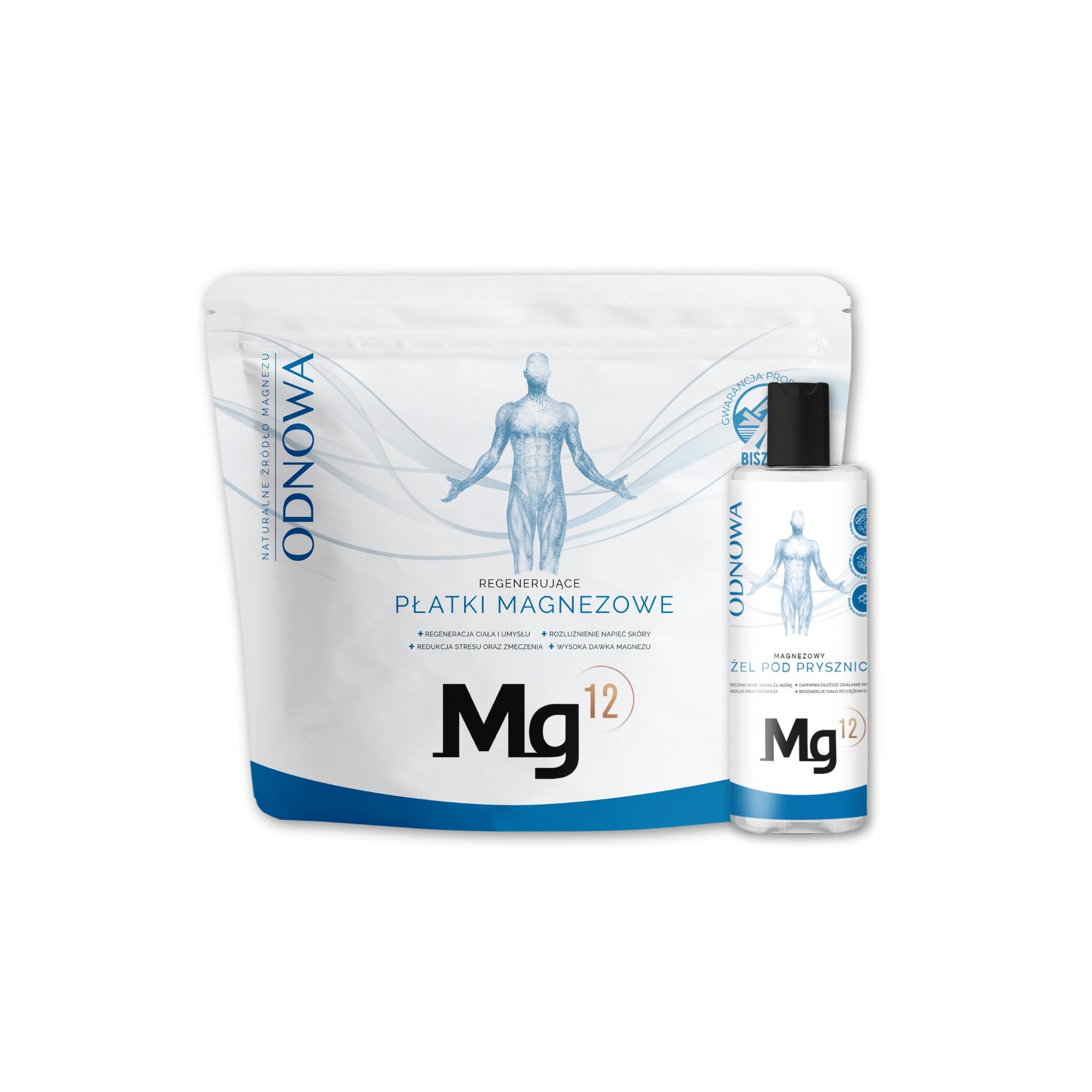 Zestaw Mg12 ODNOWA: Płatki magnezowe + Żel pod prysznic