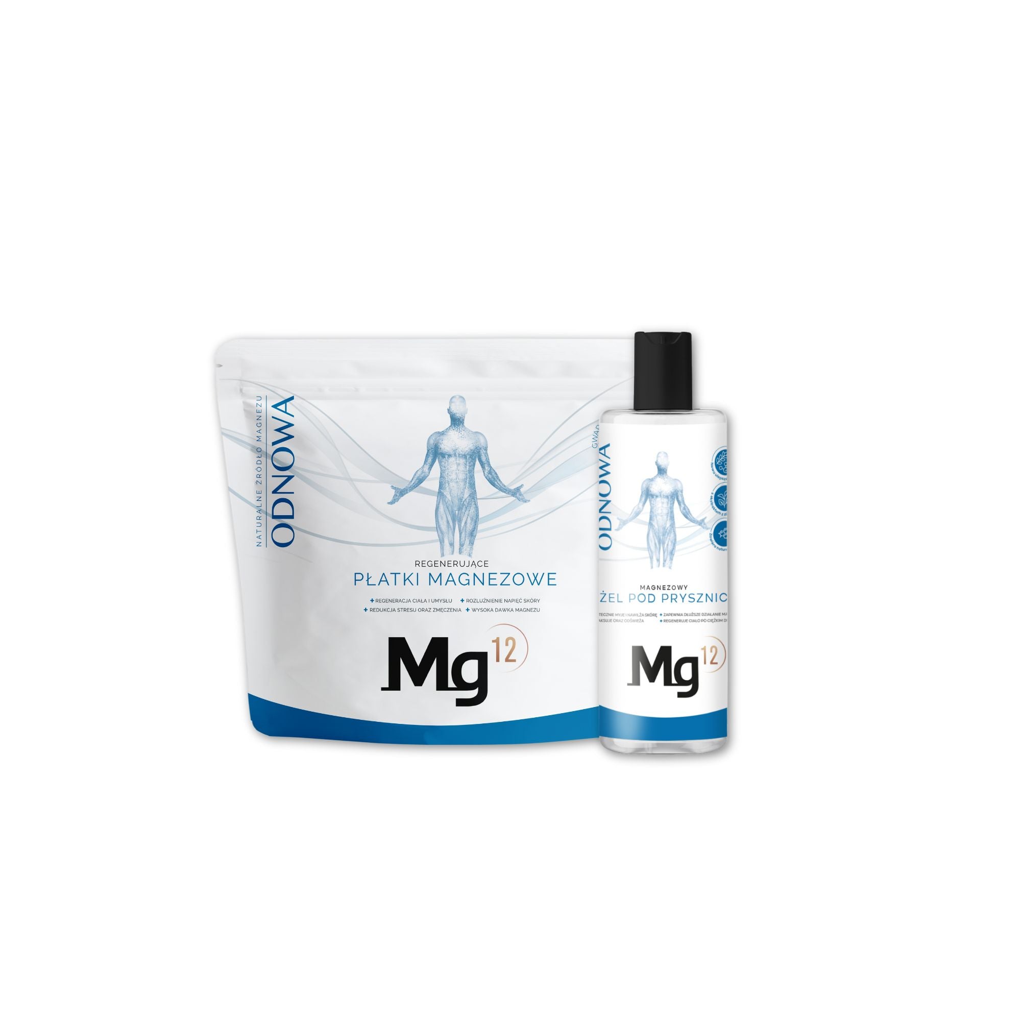 Zestaw Mg12 ODNOWA: Płatki magnezowe + Żel pod prysznic