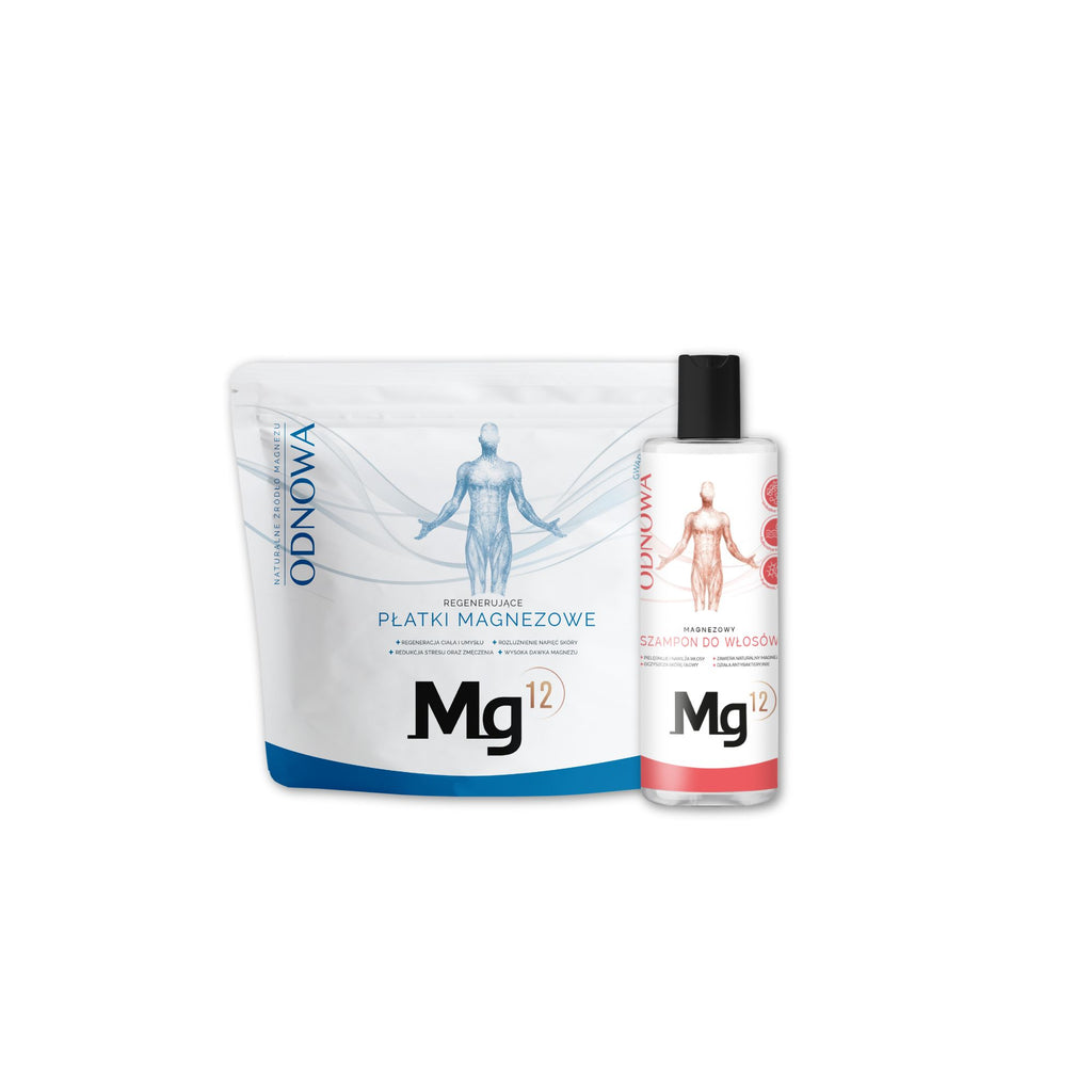 Zestaw Mg12 ODNOWA: Płatki magnezowe + Szampon z solą Epsom