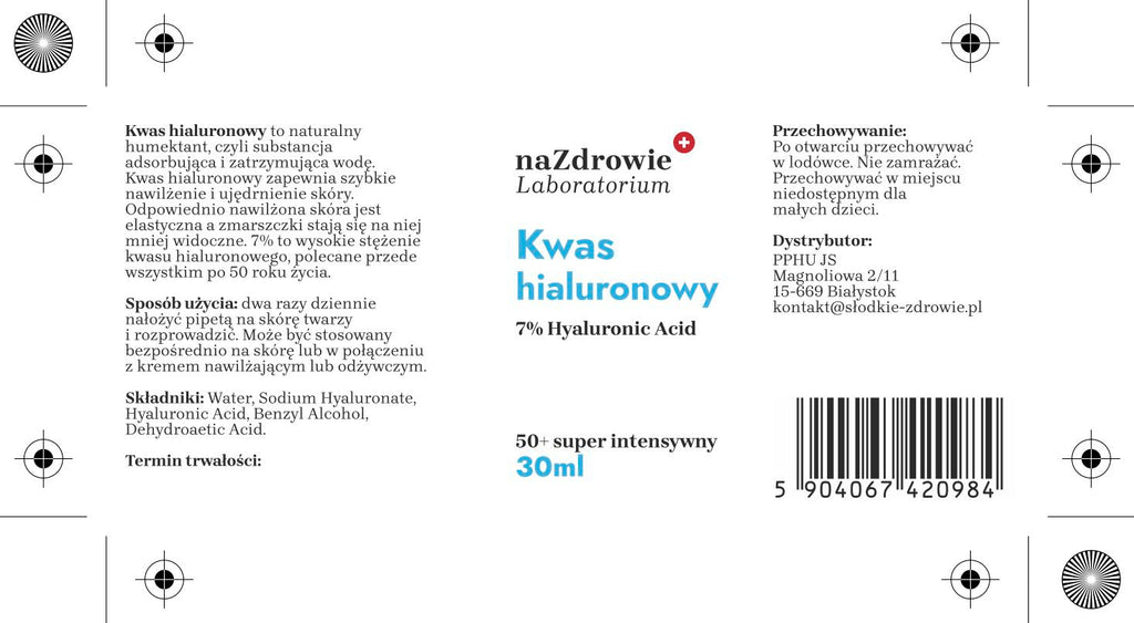 Kwas hialuronowy naZdrowie – serum nawilżające (3%, 5%, 7%)