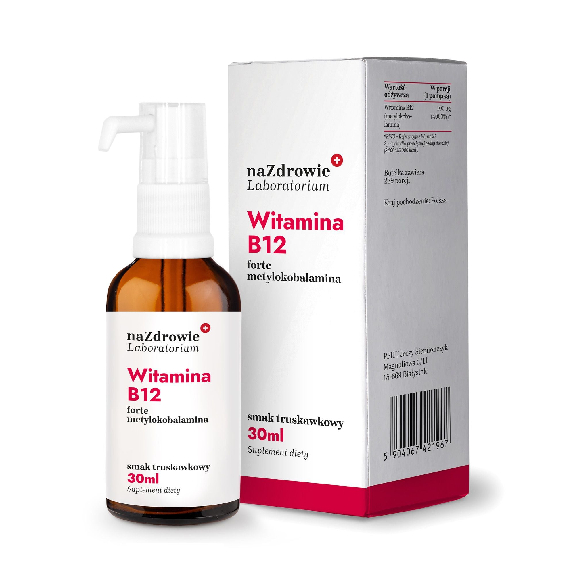 Witamina B12 Forte (truskawkowa) naZdrowie