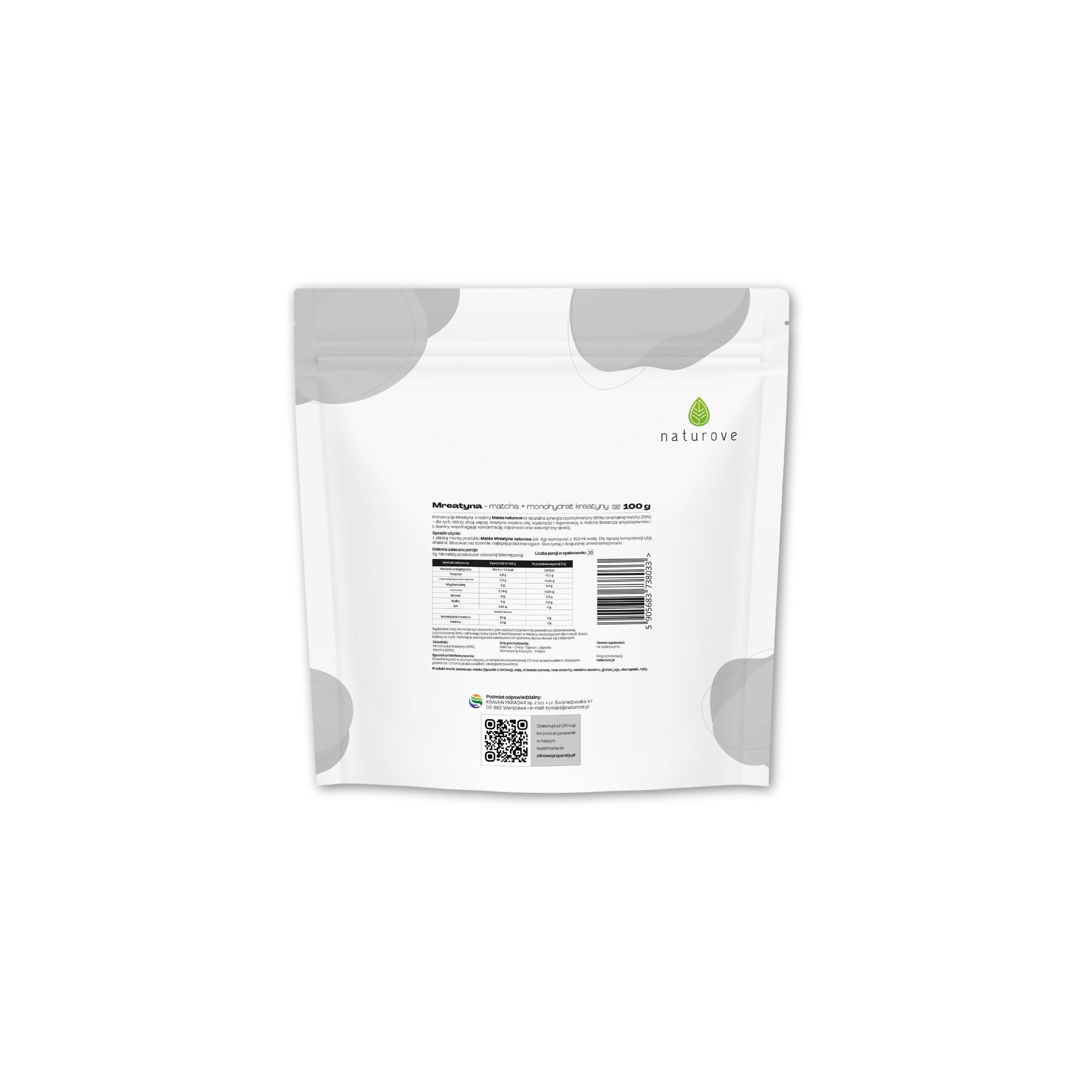 Kompozycja Matéa Mreatyna (matcha + kreatyna) naturove