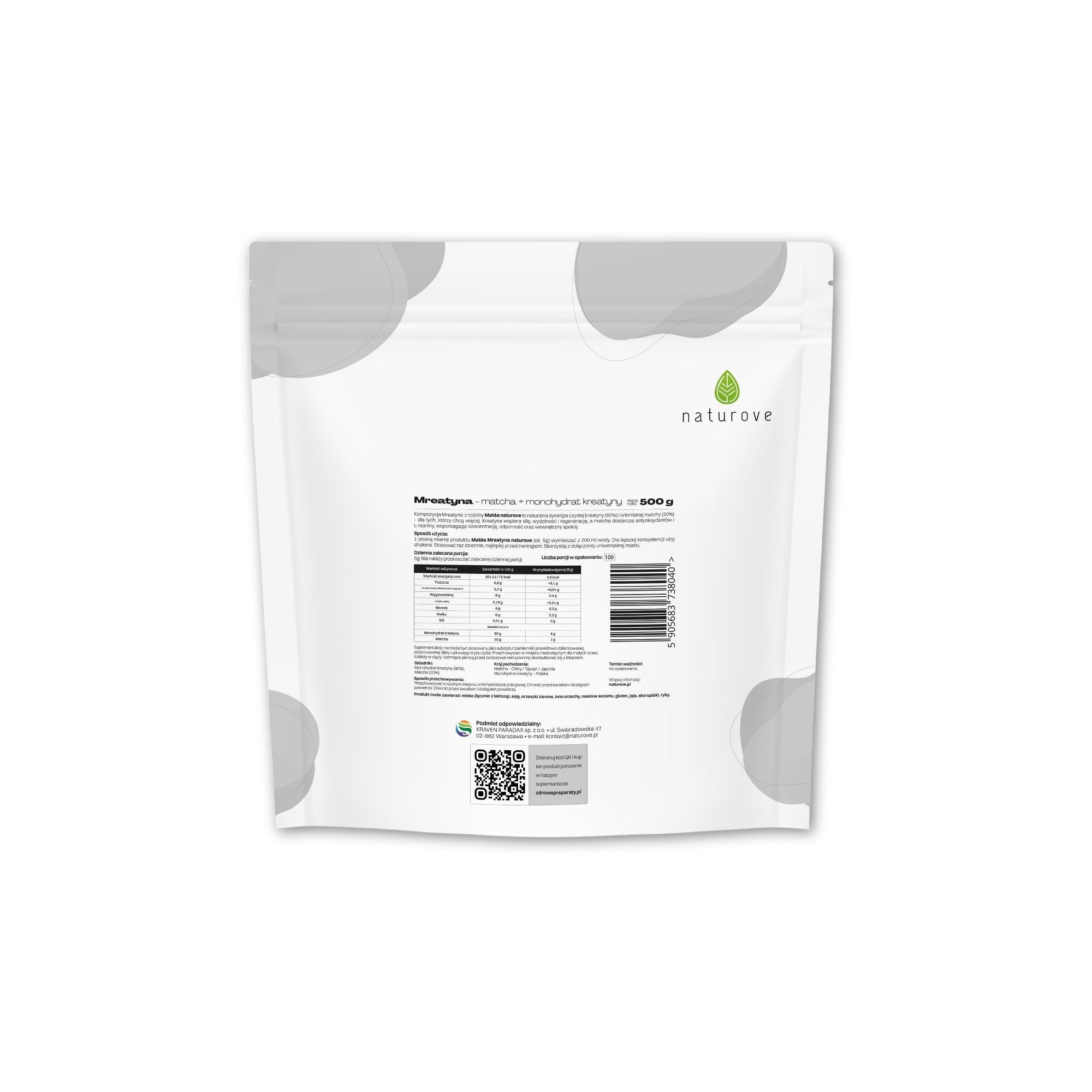 Kompozycja Matéa Mreatyna (matcha + kreatyna) naturove