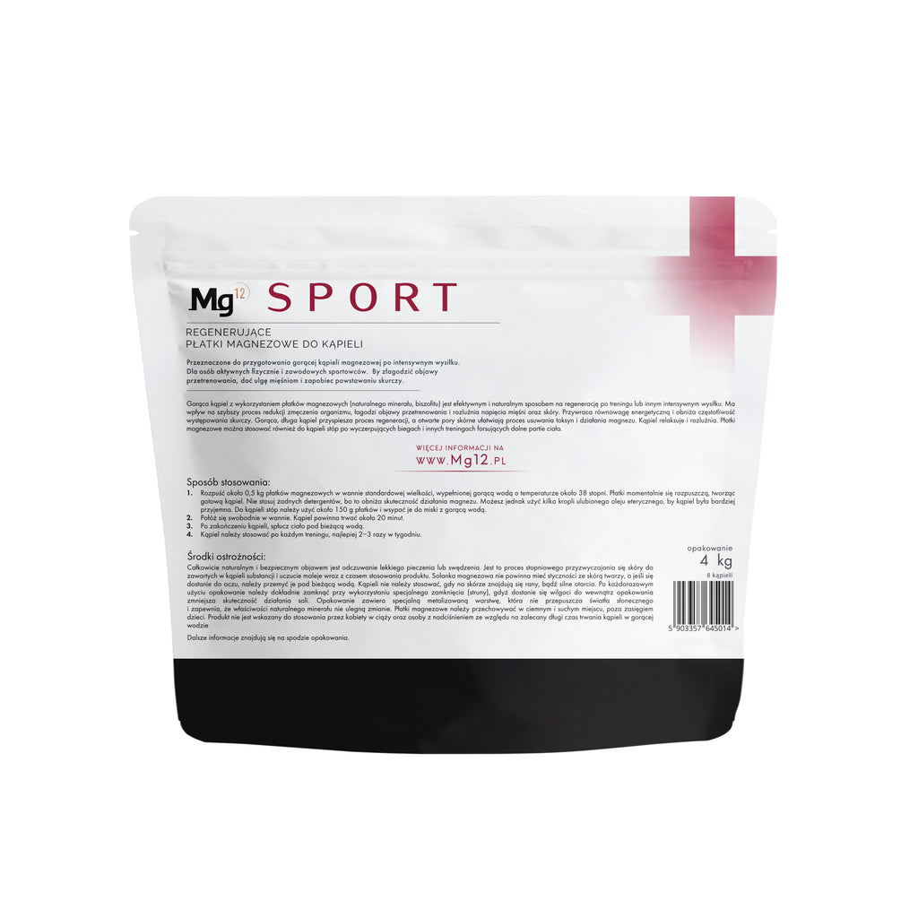 Płatki magnezowe Mg12 SPORT (naturalny chlorek magnezu) (100% biszofit)