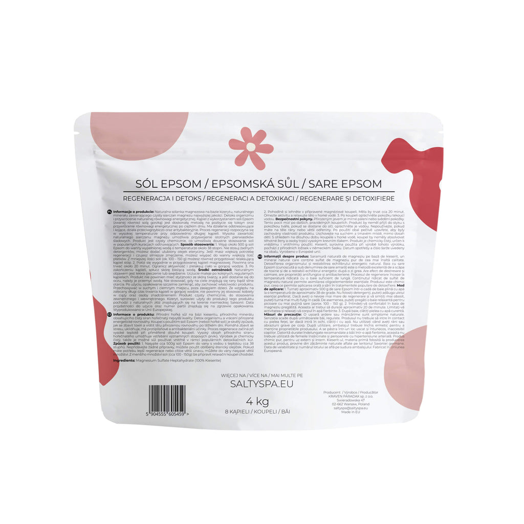 Sól Epsom do kąpieli saltyspa 4kg kizeryt