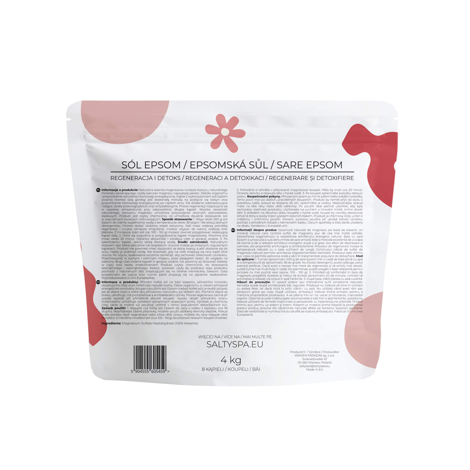 Sól Epsom do kąpieli saltyspa 4kg kizeryt