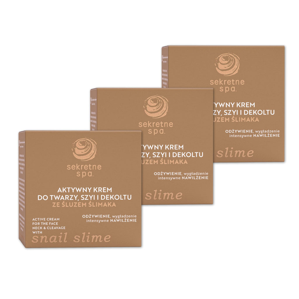 Aktywny krem ze śluzem ślimaka do twarzy, szyi i dekoltu SekretneSPA