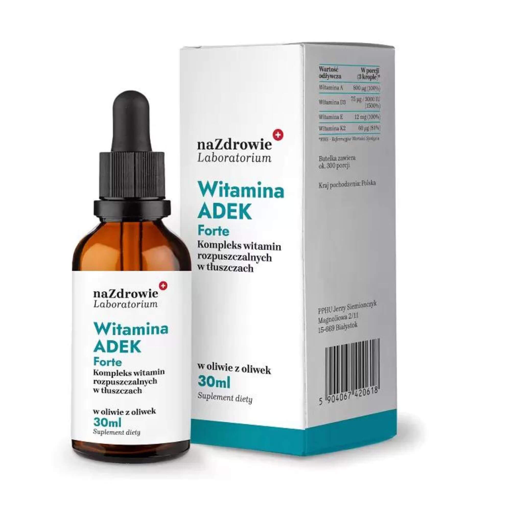 Witaminy ADEK (A D3 E K2 mk7) Forte naZdrowie