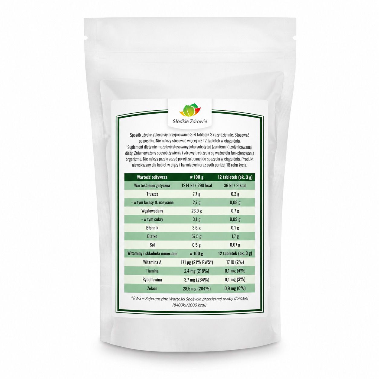 Spirulina w tabletkach Słodkie-Zdrowie