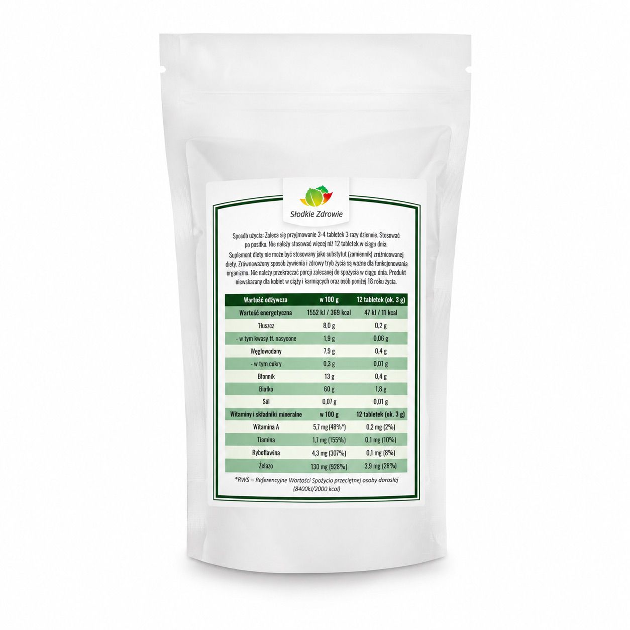 Chlorella w tabletkach Słodkie-Zdrowie